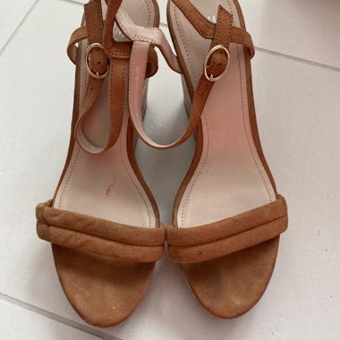 Sandali con zeppa in sughero H&M camel