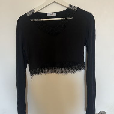 Black Lace Crop Top