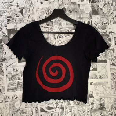 #upcycled spiral junji ito crop top