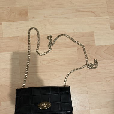 Real leather crossbody bag in black 