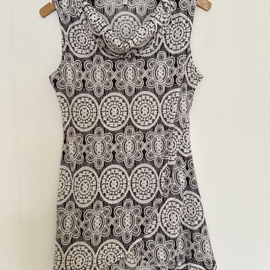 Apricot y2k wrap top pattern grey S