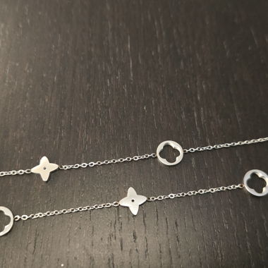 Floral Charm Necklace in Steel