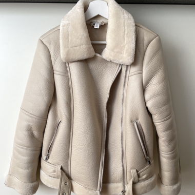 Topshop Bikerjacke Beige