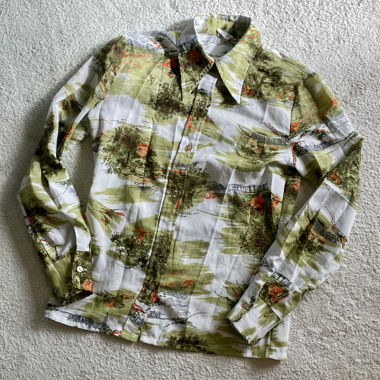 Camicia vintage floreale con bottoni
