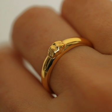 925 Sterling Silver, 18K Gold Plated Ring