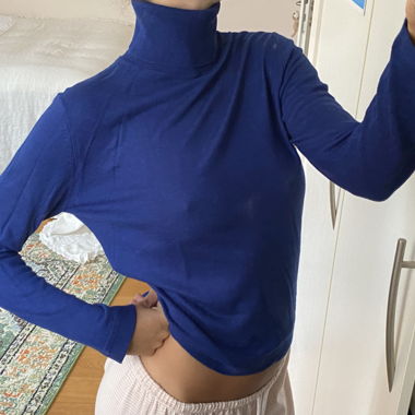Rollkragenpullover königsblau