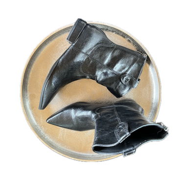 Black Leather Boots H.G.S. Elegant Spring Boots