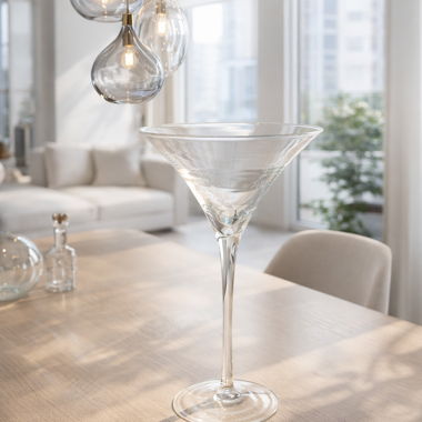 Grand verre à martini décoratif en verre