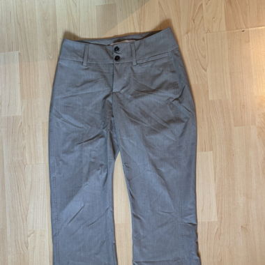 Pantalon bootcut taille basse gris clair