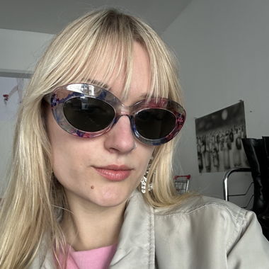 90s Sunglasses - Oval - Pink - Blue
