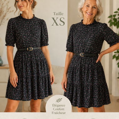 Black Floral Dress XS