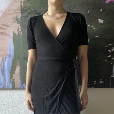 Black wrap Dress 
