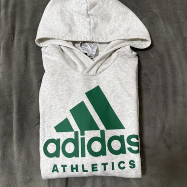 Adidas Athletics Light Grey Hoodie – Size M