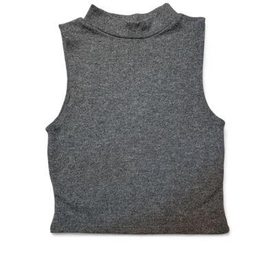 Grey turtleneck crop top from Pull&Bear