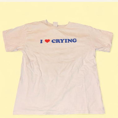 T-shirt in cotone « I love crying »