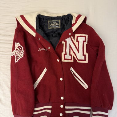 Red varsity style jacket