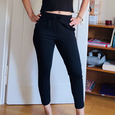 Pantalon en tissu noir
