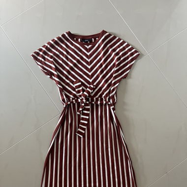 Striped Dress with Belt
