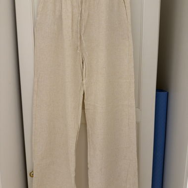 Pantalon léger en lin beige