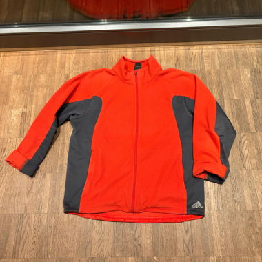 Giacca in pile Adidas rosso/grigio