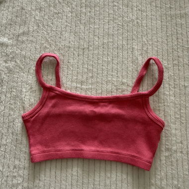 Pink Ribbed Crop Top