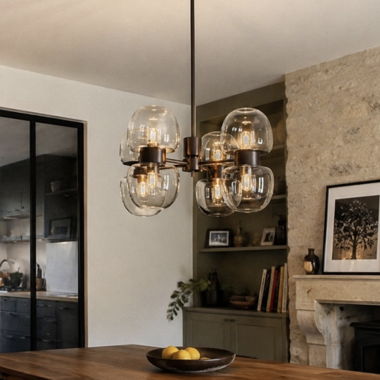 8-Light Hanging Lamp Fume Glass