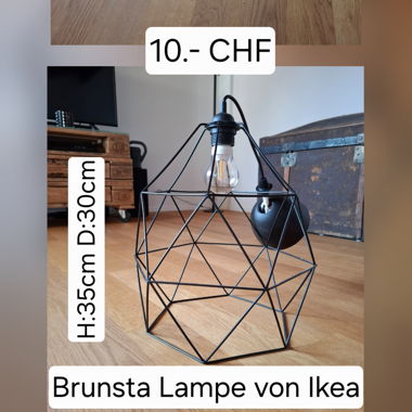 Lampada a sospensione Ikea Brunsta nera con lampadina