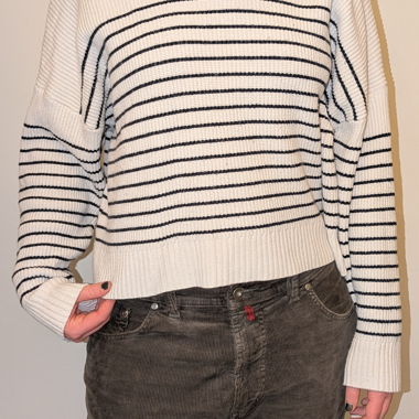 pull rayé half-zip
