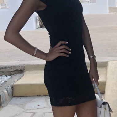 Mini-robe en dentelle bleu marine