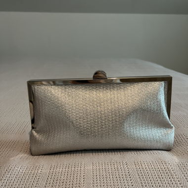 Accessorize silver clutch bag with strap, weddings