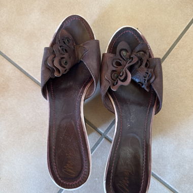 Sandales marron en cuir