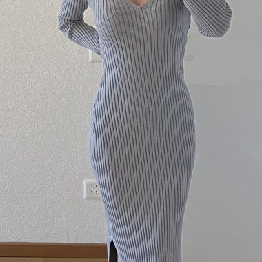 Pullover maxi dress in grey (XS)