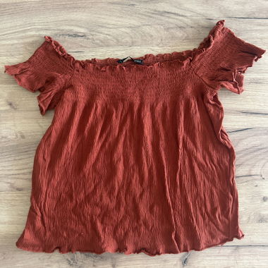 Orangefarbenes Schulterfreies Top von Pull&Bear