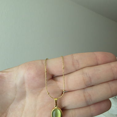 Collier en Or avec Pierre Verte