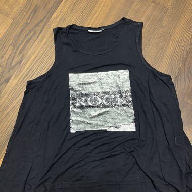 ONLY tank top nero con paillettes reversibili