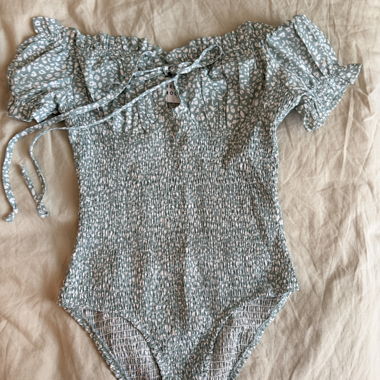 Sage off-shoulder bodysuit