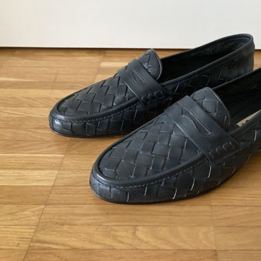  Blaue Leder Fretz Men Loafer, Gr. 42 / 8 - NEU