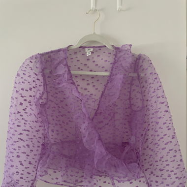 Wickelbluse transparent s lila transparent 