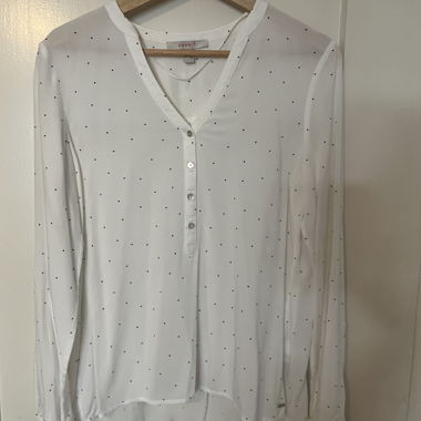 White Esprit Blouse with Dots