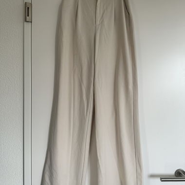 Pantaloni Beige a Gamba Larga