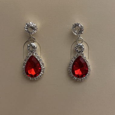 Glitter Red Stone Earrings luxus