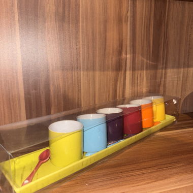 Colorful Espresso Cups with Mini Spoons – Set