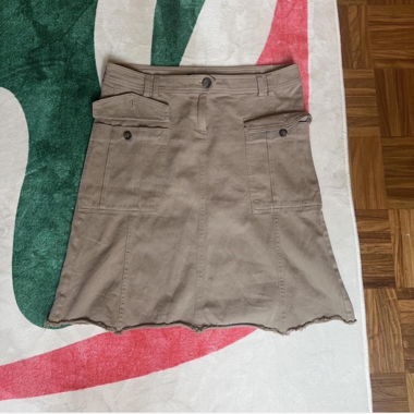 Sisley beige tan cargo skirt