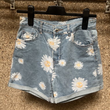 Flower Denim Shorts