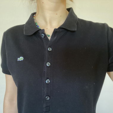 Schwarzes Lacoste-Poloshirt