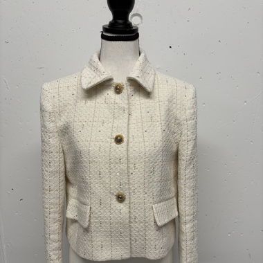 Zara Boucle Blazer Gr. S creme Paileltten