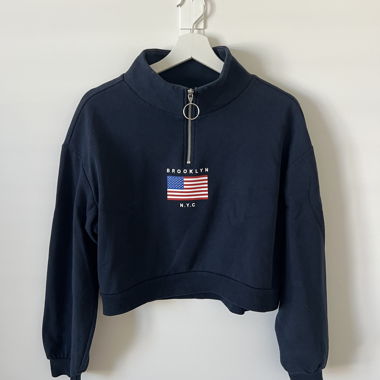 Felpa corta Brooklyn con zip