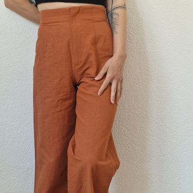 Pantalon large lacé 