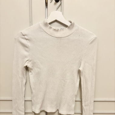 Pull à manche longue blanc 