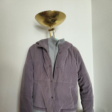 warme lilac Winterjacke mit Kapuze